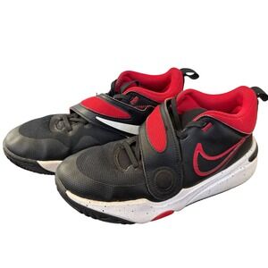 Nike Team Hustle Kids Youth 7Y Black Red Athletic‎ Sneakers Basketball Running